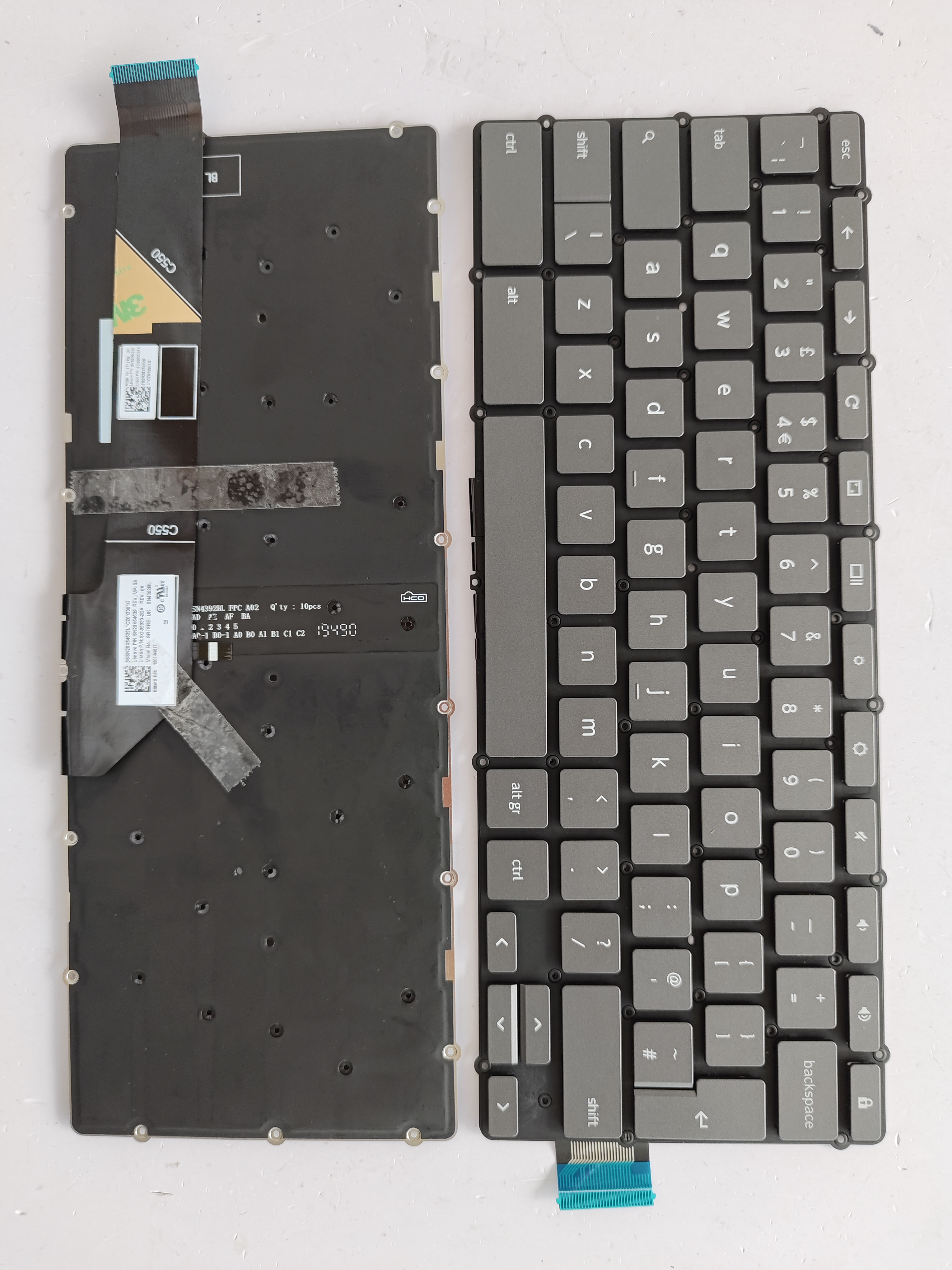 Picture of New Replacement Laptop Keyboard For LENOVO S350/Google version with lock/G350/Ideapad FLEX 3 CB-11IGL05 Grey Backlit UK Layout